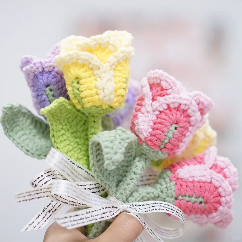 Hand Knit Flowers